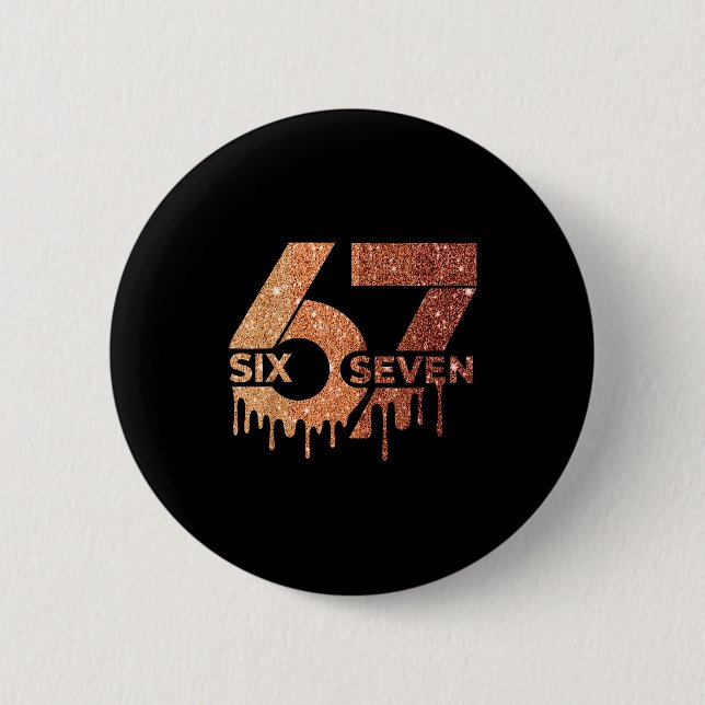 Meme Lustig 6 7 Sechs Sieben Schwarzer Monat der G Button (Vorderseite)