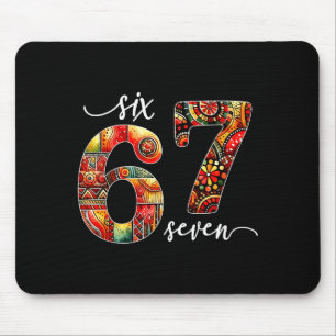 Meme Lustig 6 7 Sechs Sieben Schwarzer Monat der G Mousepad