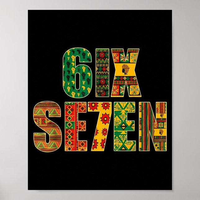 Meme Lustig 6 7 Sechs Sieben Schwarzer Monat der G Poster (Vorne)
