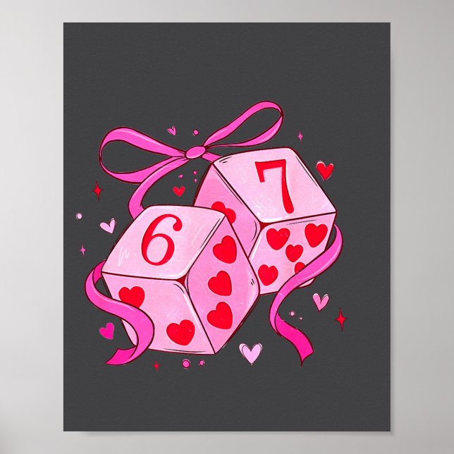 Meme Playing Cards Valentine,preppy Funny Coquette Poster (Vorne)