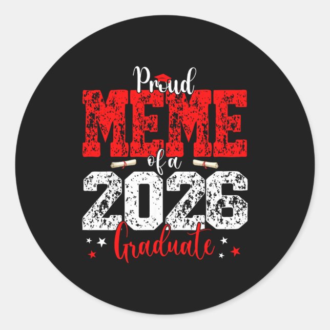 Meme Senior Stolz Meme Klasse Runder Aufkleber (Vorderseite)