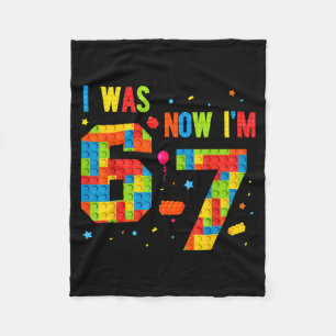 Meme Six Seven Jungen Bauen Geburtstag Ich war 6 j Fleecedecke