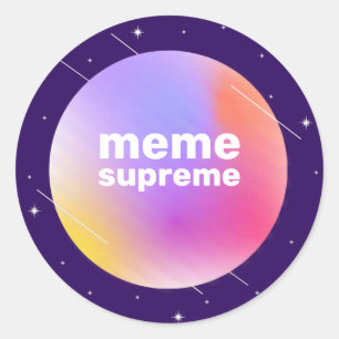 Meme Supreme Vaporwave Runder Aufkleber