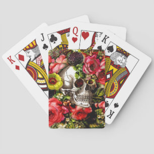Memento Floral Skull Spielkarten