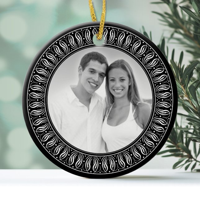 Memento Foto zum Hochzeitstag Keramik Ornament (Personalized Photo Ornament)
