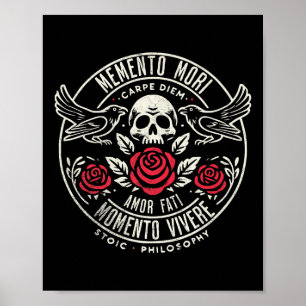 Memento Mori, Amor Fati, Philosophie des Stoic Quo Poster