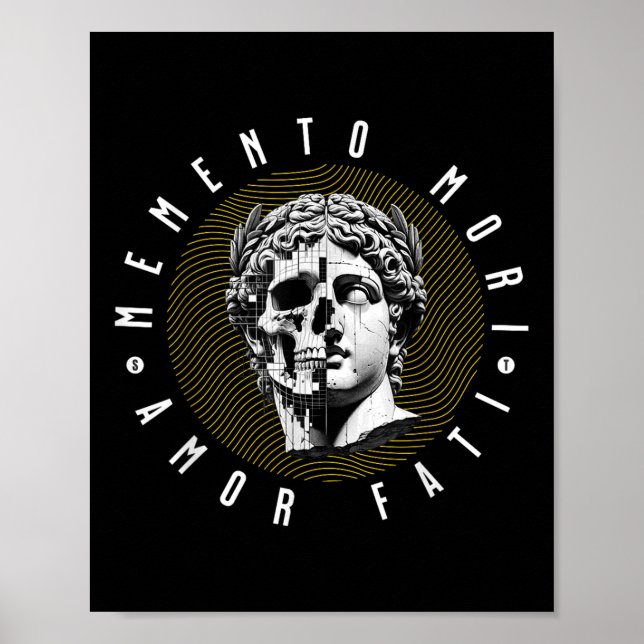 Memento Mori Amor Fati Skull-Angebot Poster (Vorne)