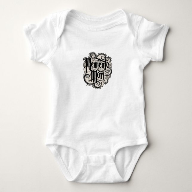Memento Mori Baby Strampler (Vorderseite)