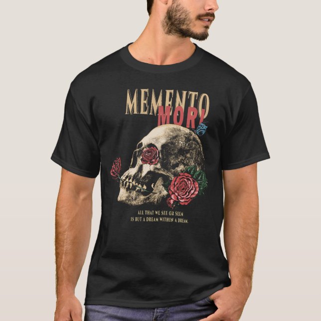 Memento Mori - Brutalist Streetwear Design T-Shirt (Vorderseite)
