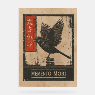 Memento Mori Crow Art   Wabi Sabi Stoic Design Acrylschild