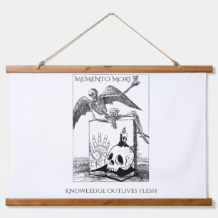 Memento Mori Dark Academia Wandteppich Mit Holzrahmen