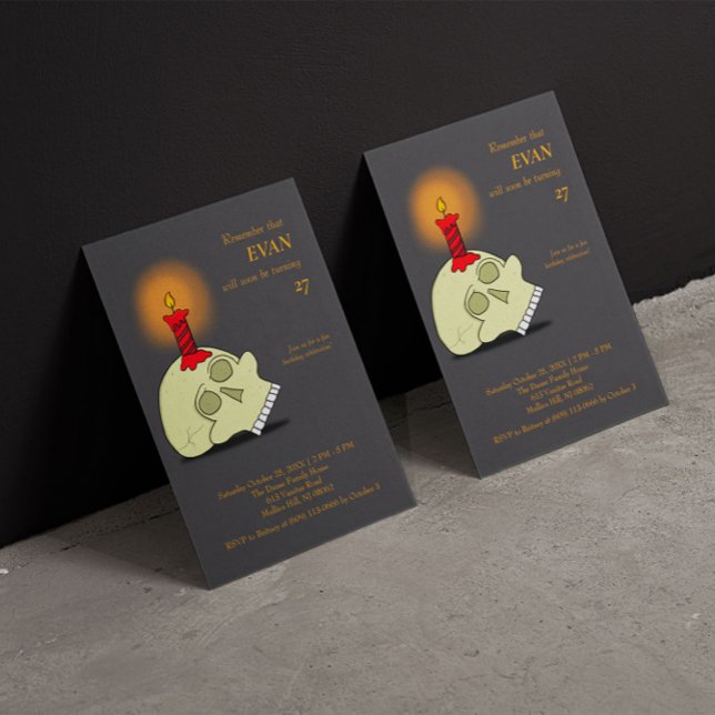 Memento Mori Halloween Geburtstag Einladung (Von Creator hochgeladen)