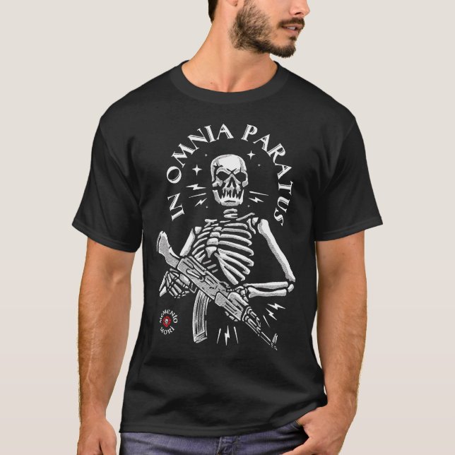 Memento Mori - In Omnia Paratus- Skeleton AK-47 T-Shirt (Vorderseite)