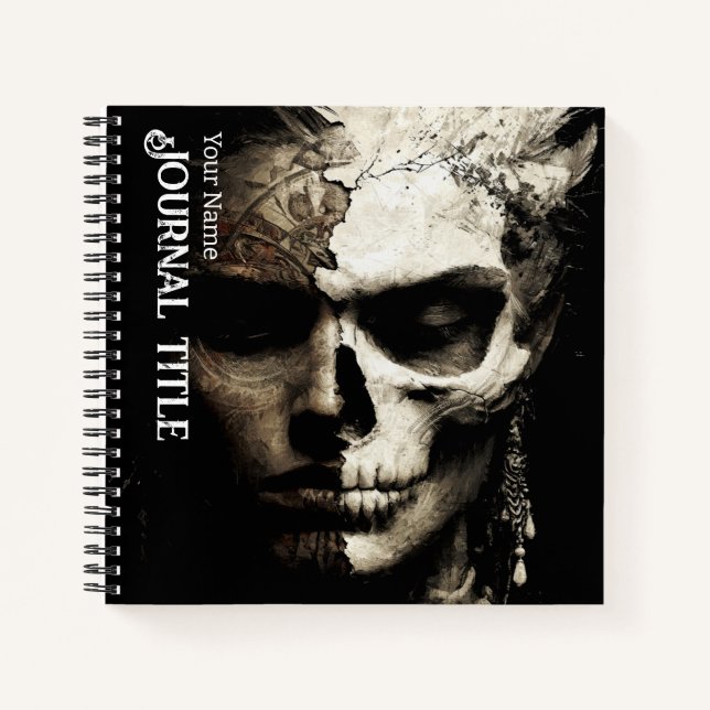 Memento Mori Journal — Custom Name & Title Notizbuch (Vorderseite)