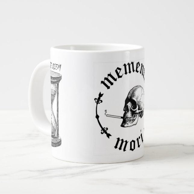 Memento Mori Jumbo-Tasse (Vorderseite Links)