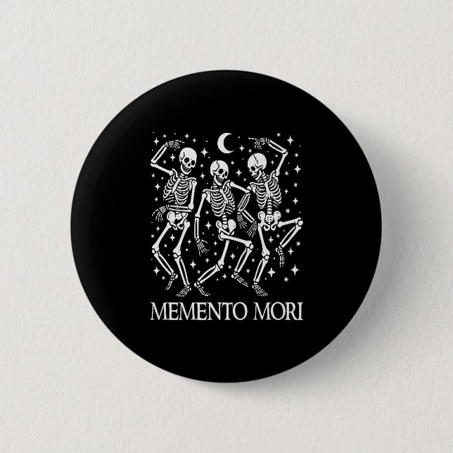 Memento Mori Latin Stoikquote Tanzskelette H Button (Vorderseite)