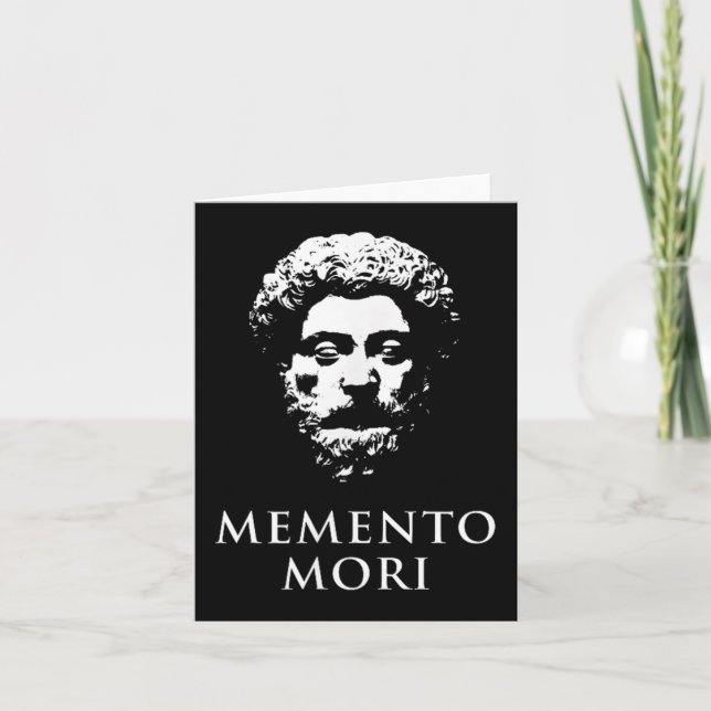 Memento Mori mit Marcus Aurelius Head Karte (Vorderseite)