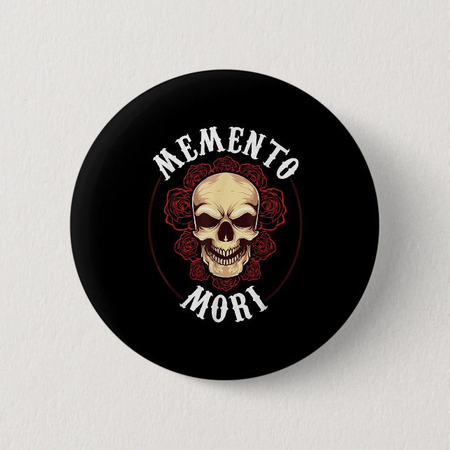 Memento Mori Mortality Stoic Philosophy Stoicism Q Button (Vorderseite)