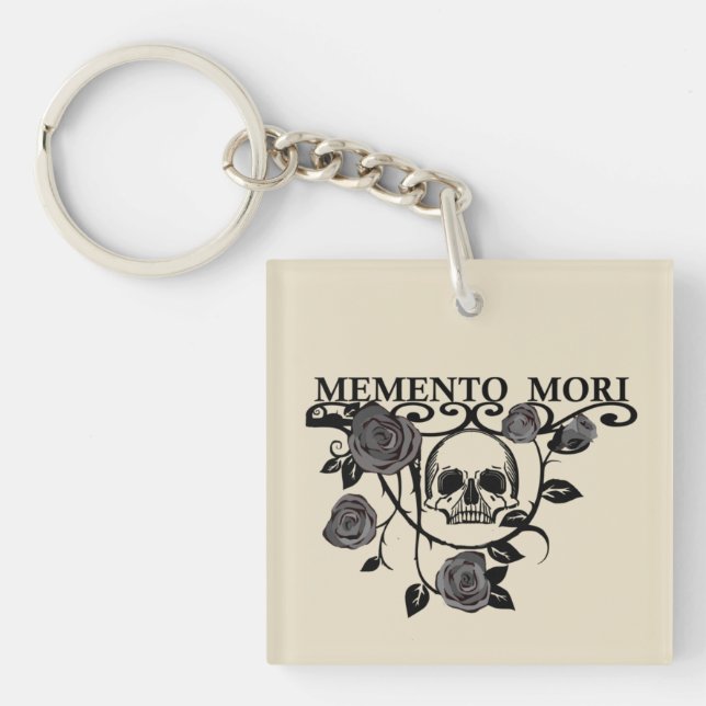 Memento-Mori-Rose Schlüsselanhänger (Vorderseite)