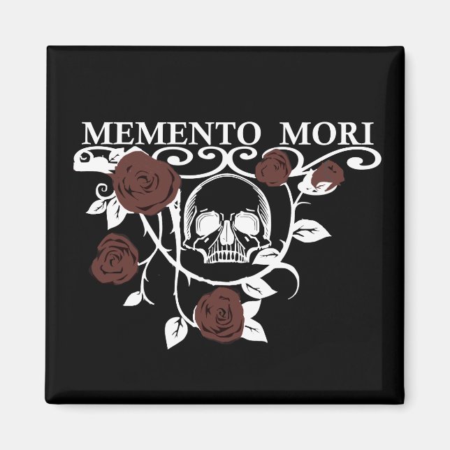 Memento mori rote Rosen Magnet (Vorne)
