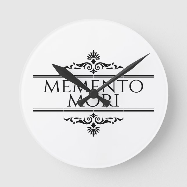 Memento Mori Runde Wanduhr (Vorderseite)