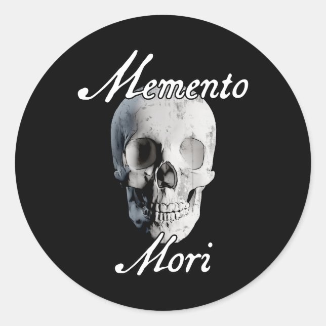 Memento Mori Runder Aufkleber (Vorderseite)