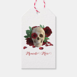Memento Mori. Schädel mit rote Rosen Geschenkanhänger