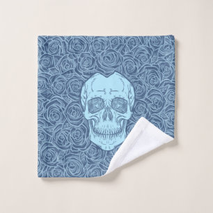 Memento Mori! Schädel und Rose, handgezeichnet Badhandtuch Set