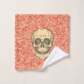 Memento Mori! Schädel und Rose, handgezeichnet Badhandtuch Set