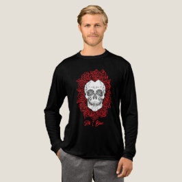 Memento Mori! Schädel und Rose, handgezeichnet Tri-Blend Shirt