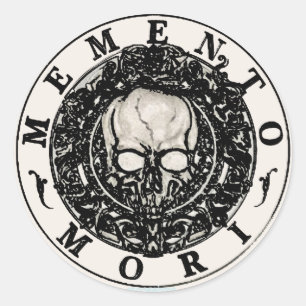 Memento-Mori-Schädelsticker Runder Aufkleber