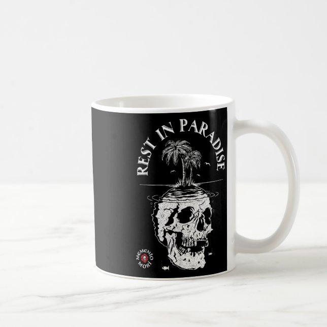 Memento Mori Shirt - Erholung im Paradies - Latein Kaffeetasse (Rechts)