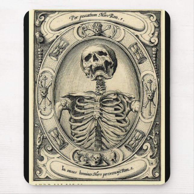 Memento Mori Skeleton gotisches Mousepad - (Vorne)