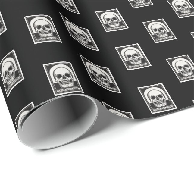 Memento Mori Skull Art Geschenkpapier (Rolleneckpunkt)