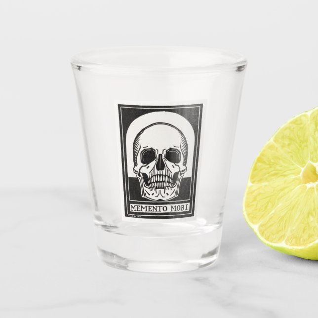 Memento Mori Skull Art Schnapsglas (Vorderseite)