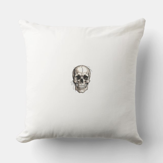 Memento Mori Skull im Salon Throw Kissen (Vorderseite)