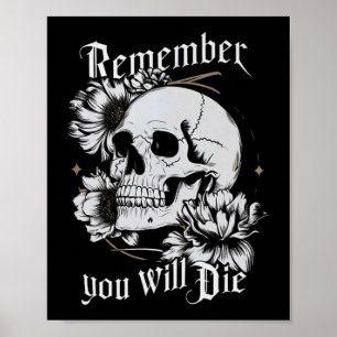 Memento Mori Skull Stoic Philosophie Männer Frauen Poster