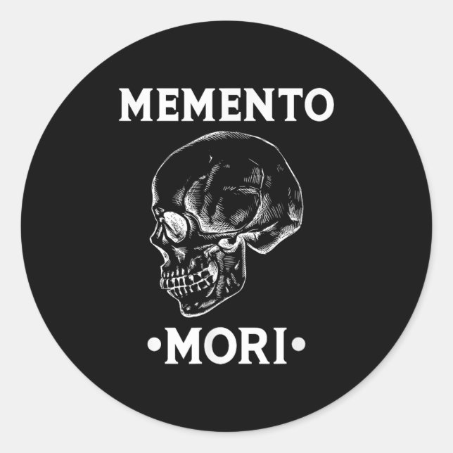 Memento Mori Skull Stoicism Philosophie Runder Aufkleber (Vorderseite)