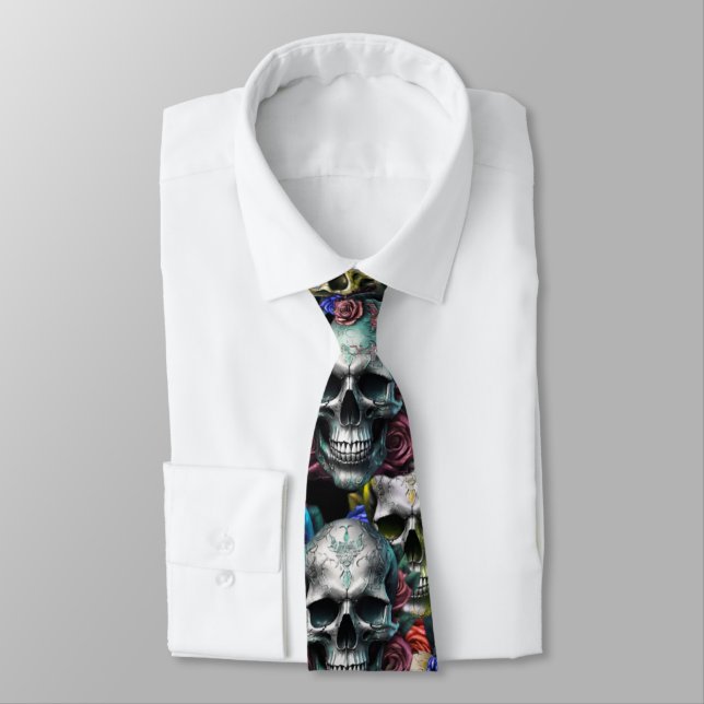 Memento Mori Skulls Krawatte (Gebunden)