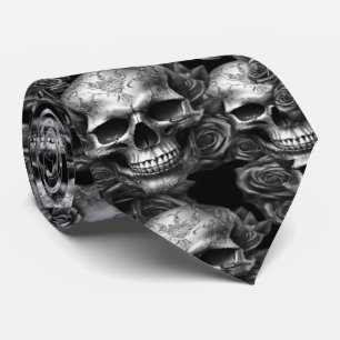 Memento Mori Skulls Silver Krawatte