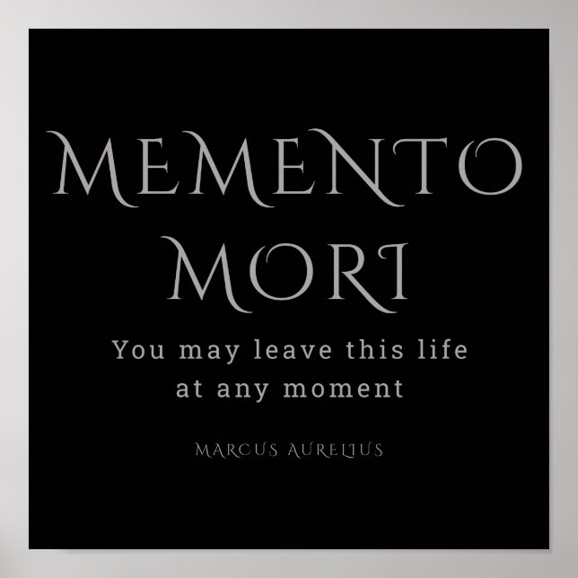 Memento Mori, Stoicismus, Marcus Aurelius Poster (Vorne)