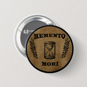 Memento-Mori-Stundenglas Button