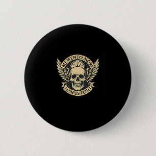 Memento Mori Tempus Fugit Latin Stoic Quote Premiu Button