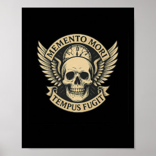 Memento Mori Tempus Fugit Latin Stoic Quote Premiu Poster