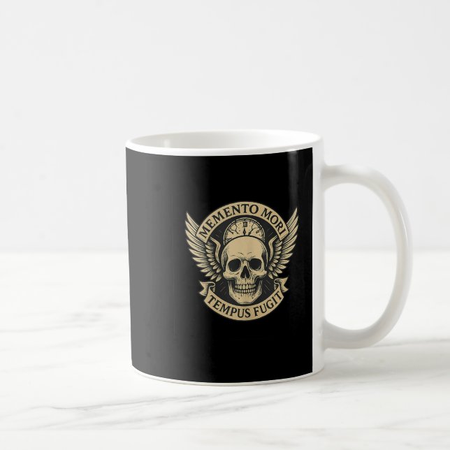Memento Mori Tempus Fugit Latin Stoice Quote Tank  Kaffeetasse (Rechts)
