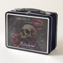 Memento Mori Totenkopf mit Blumen