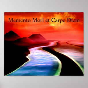 Memento Mori und Carpe Diem Scifi-Plakat Poster