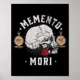 Memento Mori Vintag Skull _ Philosophie Stoisch Poster