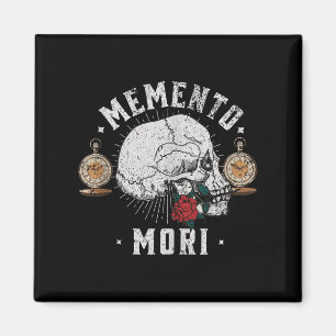 Memento Mori Vintage-Totenkopf _ Philosophie Stoik Magnet