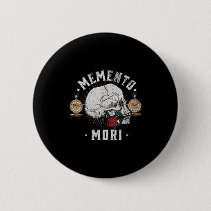 Memento Mori Vintage-Totenkopf _ Philosophie Stoiz Button